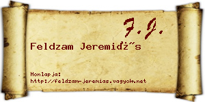 Feldzam Jeremiás névjegykártya
